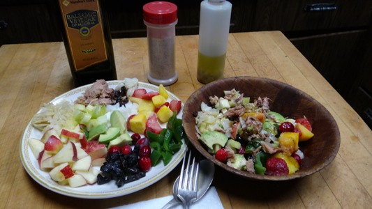super salads can be made from fruits and non-starchy vegetables that you have on hand.